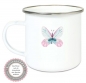Preview: ♥ Tasse Emailletasse Becher, wer Schmetterlinge lachen hört... Dankeschön, Geburtstag, Muttertag, Vatertag, Abschied, Jubiläum, Geschenk, Becher von Lüttentüddel